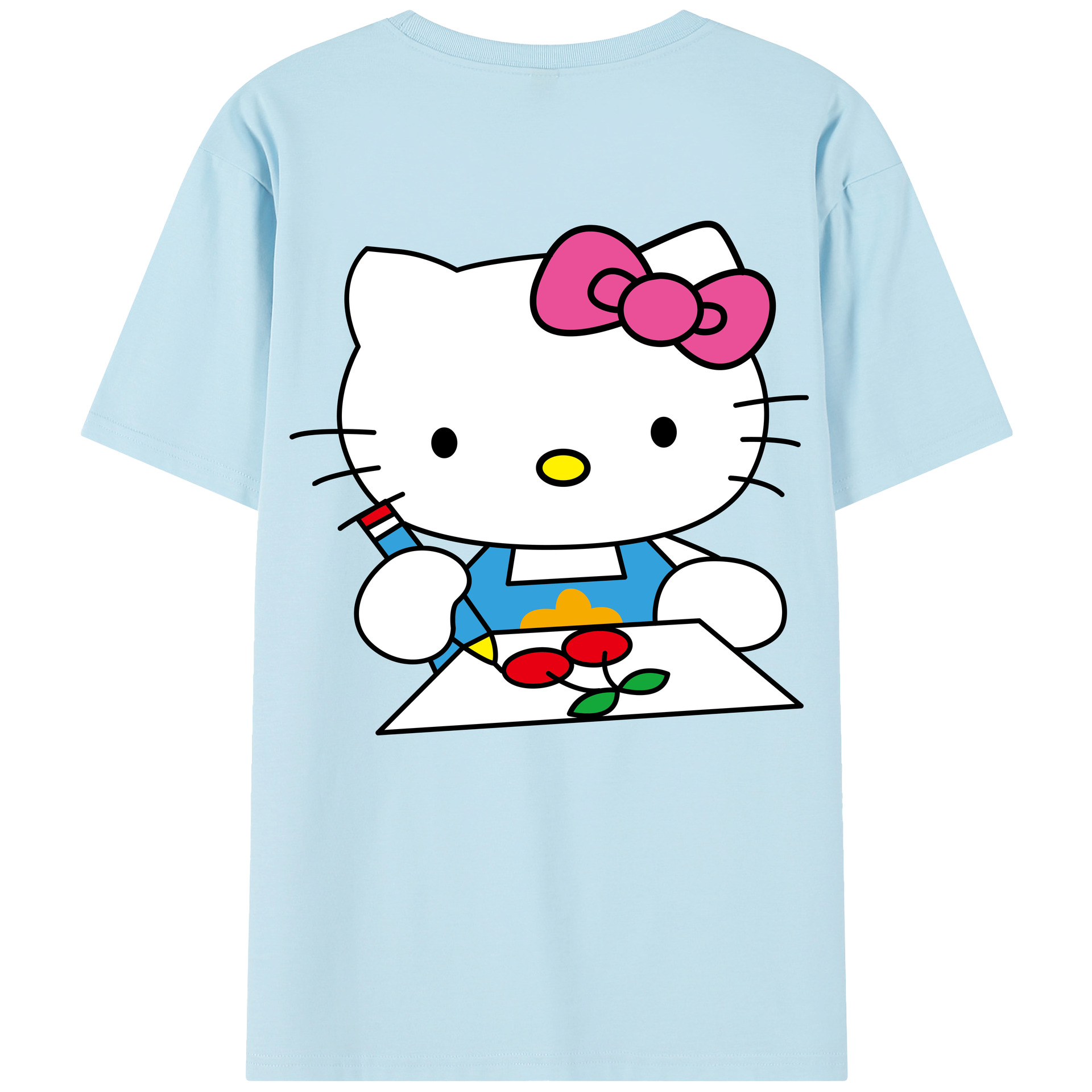 （画像用） Hello Kitty ハローキティ 綿100％半袖Tシャツ（背面プリント）